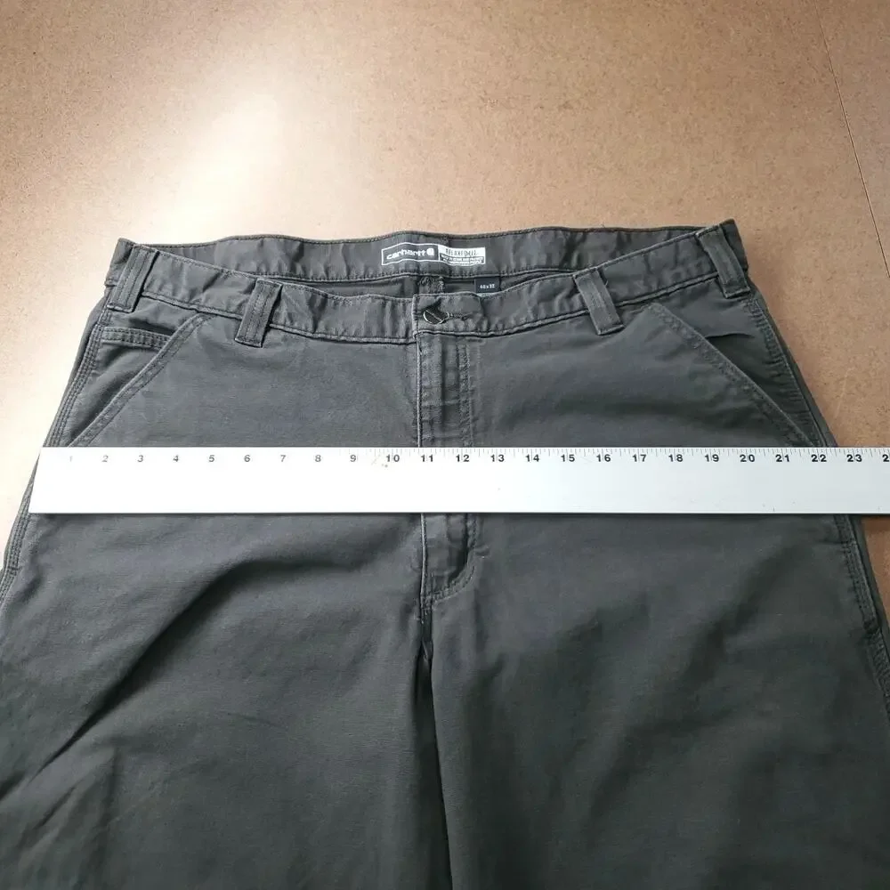Carhartt Relaxed Fit Canvas Work Pants Rugged Flex Men 40x32 Dark Moss Green